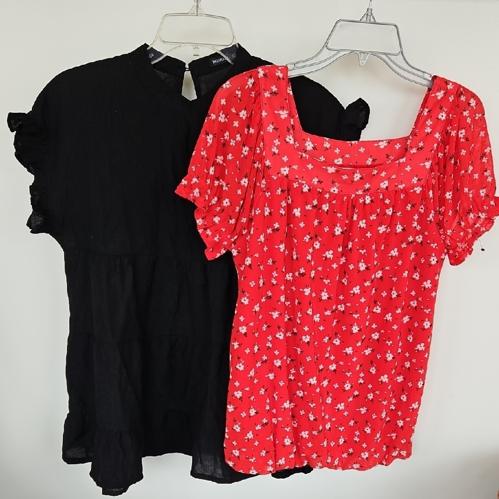 SOLD Floral Red Women's Top